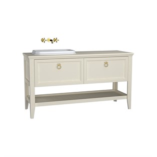 VitrA Valarte Çift Çekmeceli Etajerli Lavabo Dolabı 150 cm Mat Fildişi 62206