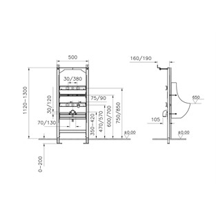VitrA V-Fix Pisuvarlar İçin Prime Metal Çerçeve 880-3800