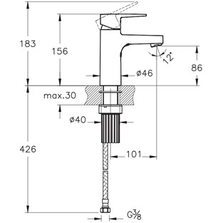 Artema Flow Square Lavabo Bataryası Mat Siyah A4304436