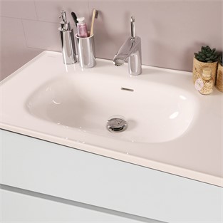 Kobos Simple 60 cm Çekmeceli Banyo Dolabı Seti Bianco