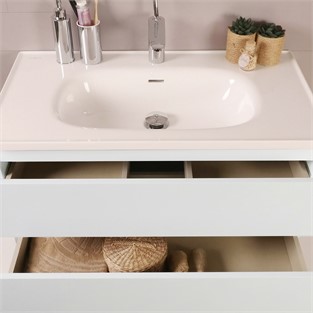 Kobos Simple 60 cm Çekmeceli Banyo Dolabı Seti Bianco