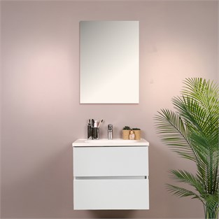 Kobos Simple 60 cm Çekmeceli Banyo Dolabı Seti Bianco