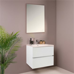 Kobos Simple 60 cm Çekmeceli Banyo Dolabı Seti Bianco