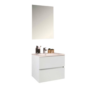Kobos Simple 60 cm Çekmeceli Banyo Dolabı Seti Bianco