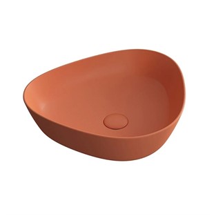 VitrA Plural Çanak Lavabo Üçgen 45x40 cm Mat Terra Rosa 7812B477-0016