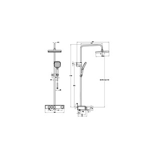 Artema Core Square Termostatik Banyo Bataryalı Duş Sistemi Mat Siyah A4731036