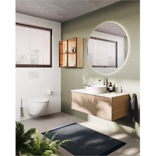 VitrA Prime Yuvarlak Led Sensörlü Ayna 100 cm Fırçalanmış Krom 67043