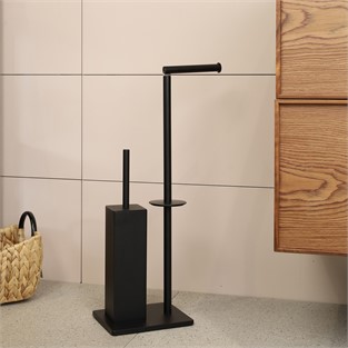 Kobos Hareketli WC Set Kare Mat Siyah KBW-871MB