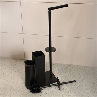 Kobos Hareketli WC Set Kare Mat Siyah KBW-871MB