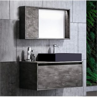 ORKA Canada Banyo Dolabı Takımı Irony Antrasit 90 cm ORKA5000126