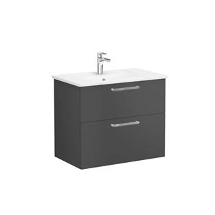 VitrA Root Flat İki Çekmeceli Lavabo Dolabı 80 Cm Mat Fırtına Gri 68286
