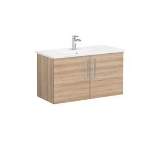 VitrA Root Flat Kapaklı Lavabo Dolabı 100 cm Doğal Meşe 66314