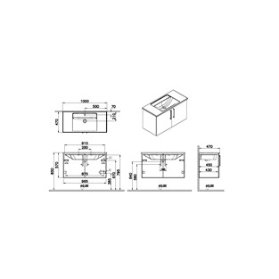 VitrA Root Flat Kapaklı Lavabo Dolabı 100 cm Doğal Meşe 66314