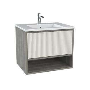 Kobos Elegant 60 cm Lavabo Dolabı Grey Oak + Vanilya KB710124
