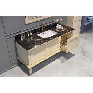 ORKA Glory Banyo Dolabı Takımı Mat Krem 160 cm ORKA5002994