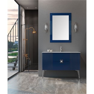 ORKA Adria Banyo Dolabı Takımı Mat Lacivert Krom 120 cm ORKA5000012