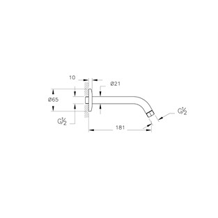 VitrA Universal Kısa Duş Dirseği Duvardan Soft Altın A45935