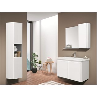ORKA Düden Kapaklı Banyo Dolabı Takımı Beyaz 80 cm ORKA5002663