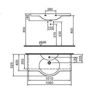 Norm Etajerli Lavabo 106 cm 2045L003-1029