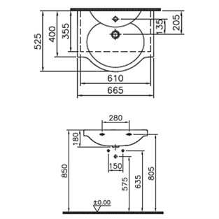 Norm Etajerli Lavabo 66 cm 2047L003-1029