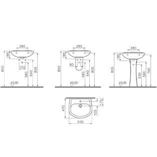 Norm Lavabo 55cm Beyaz 2181L003-0015