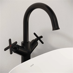 VitrA Origin Classic Çanak Lavabo Bataryası Mat Siyah A4288636