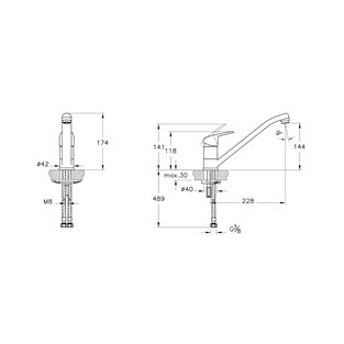 Artema Flow Round Eviye Bataryası (Pencere Önü) Krom A43429