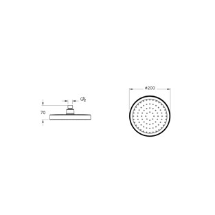 Artema Base Round Duş Başlığı 1F 200 mm Krom A45904