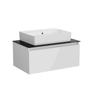 VitrA Nuo Lavabo Dolabı Parlak Beyaz 80cm (Çanak Lavabolu) 80437