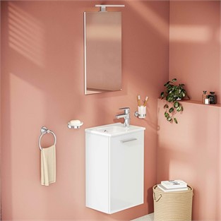 VitrA Mia Banyo Dolabı Seti 40 cm Parlak Beyaz (Ledli Ayna) 69576
