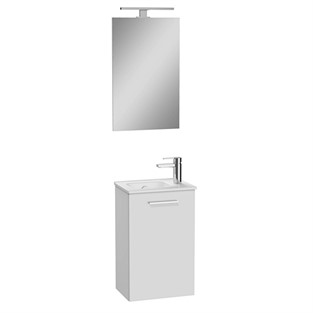 VitrA Mia Banyo Dolabı Seti 40 cm Parlak Beyaz (Ledli Ayna) 69576