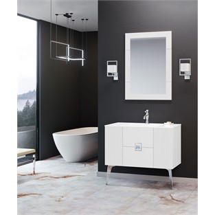ORKA Adria Banyo Dolabı Takımı Mat Beyaz Krom 120 cm ORKA5000010