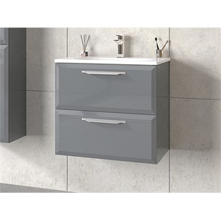 ORKA Nuvola Banyo Dolabı Takımı Parlak Gri Lake 65 cm ORKA5000587
