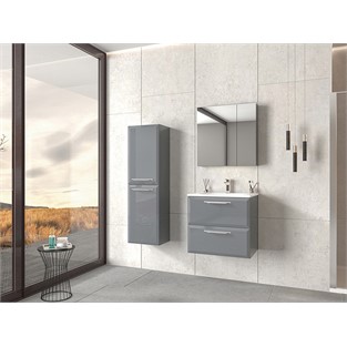 ORKA Nuvola Banyo Dolabı Takımı Parlak Gri Lake 65 cm ORKA5000587
