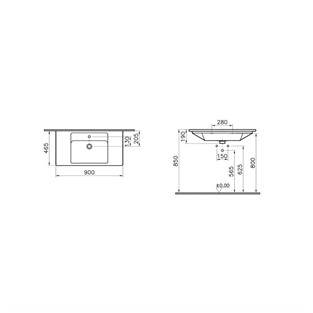 Vitra İntegra Etajerli Lavabo Beyaz 90 cm 7037B003-0001