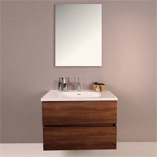 Kobos Simple 80 cm Çekmeceli Banyo Dolabı Seti Miling Oak