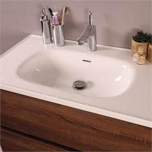 Kobos Simple 80 cm Çekmeceli Banyo Dolabı Seti Miling Oak