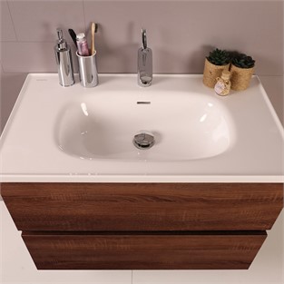 Kobos Simple 80 cm Çekmeceli Banyo Dolabı Seti Miling Oak