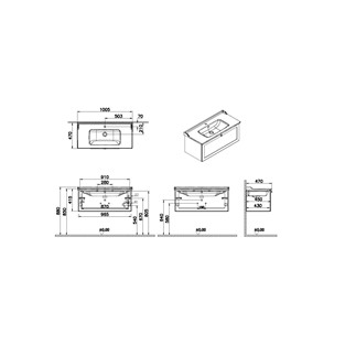 VitrA Root Classic Çekmeceli Lavabo Dolabı 100 cm Mat Beyaz 68827