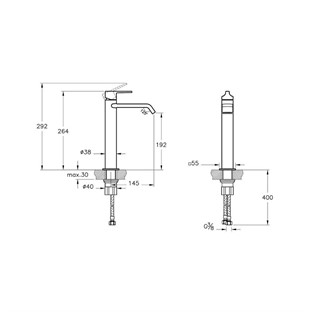 VitrA Suit Lavabo Bataryası Parlak Siyah A4281439