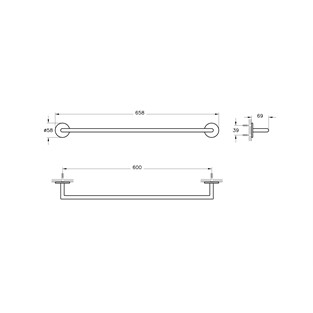 VitrA Origin Havluluk 60 cm Krom A44897
