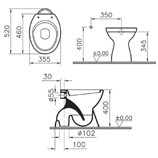 Norm Tek Klozet Beyaz 2534L003-0089