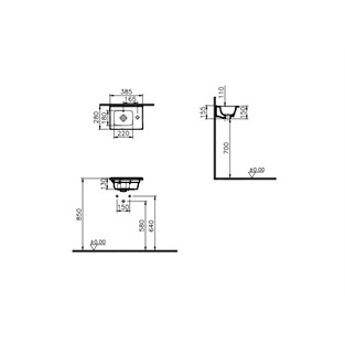 VitrA Mia Etajerli Lavabo Beyaz 40 cm 7460L003-0029