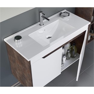 ORKA Lago Banyo Dolabı Takımı Parlak Beyaz 100 cm ORKA5002437