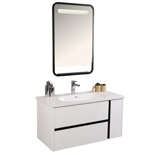 Kobos Linear 100 cm Banyo Dolabı Seti Bianco