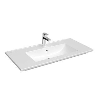 VitrA S20 Square Etajerli Lavabo 100x47 cm Beyaz 7678B003-0001