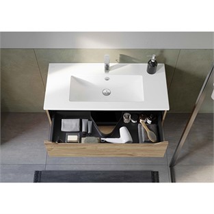 VitrA S20 Square Etajerli Lavabo 100x47 cm Beyaz 7678B003-0001