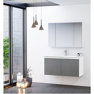 ORKA Terme Banyo Dolabı Takımı Parlak Gri 80 cm ORKA5002578