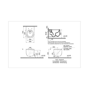 VitrA Liquid Asma Klozet Rim-ex Gizli Montajlı 54 cm Beyaz 7321B403-0090