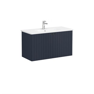 VitrA Root Groove Kapaklı Lavabo Dolabı 100 cm Mat Lacivert 69315
